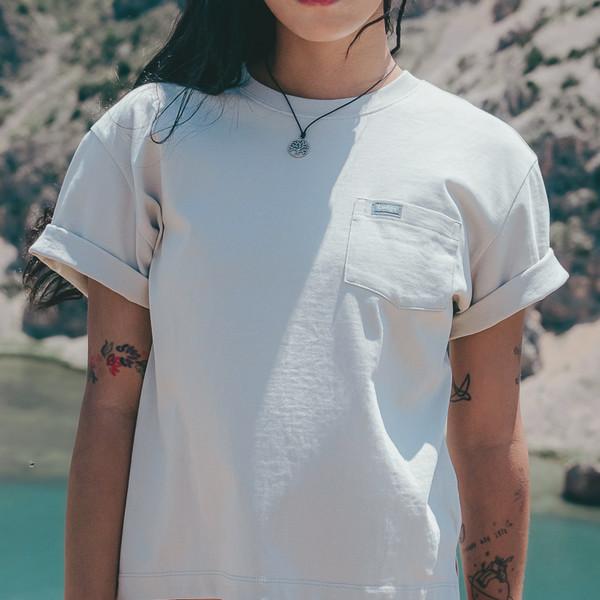 [롯지] 컴피티셔츠 스카이 아이보리