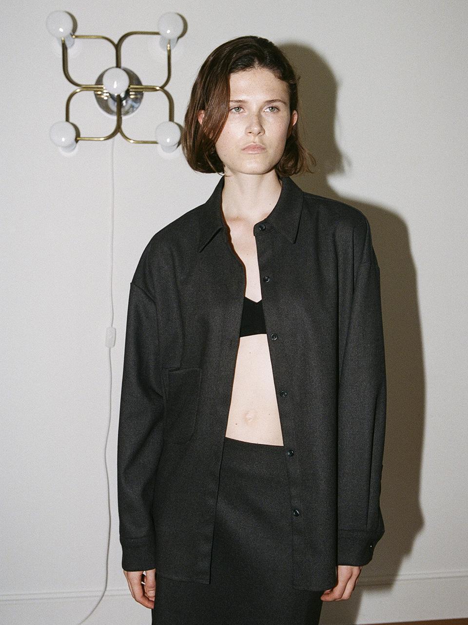 middle pocket shirt - charcoal