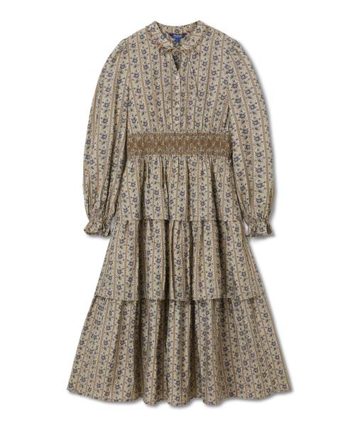 웨이스트 자수 스모킹 캉캉원피스 베이지_FS2WS20F