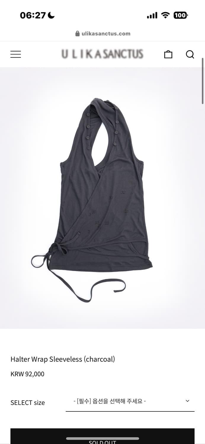 Halter Wrap Sleeveless (charcoal) | 후루츠패밀리