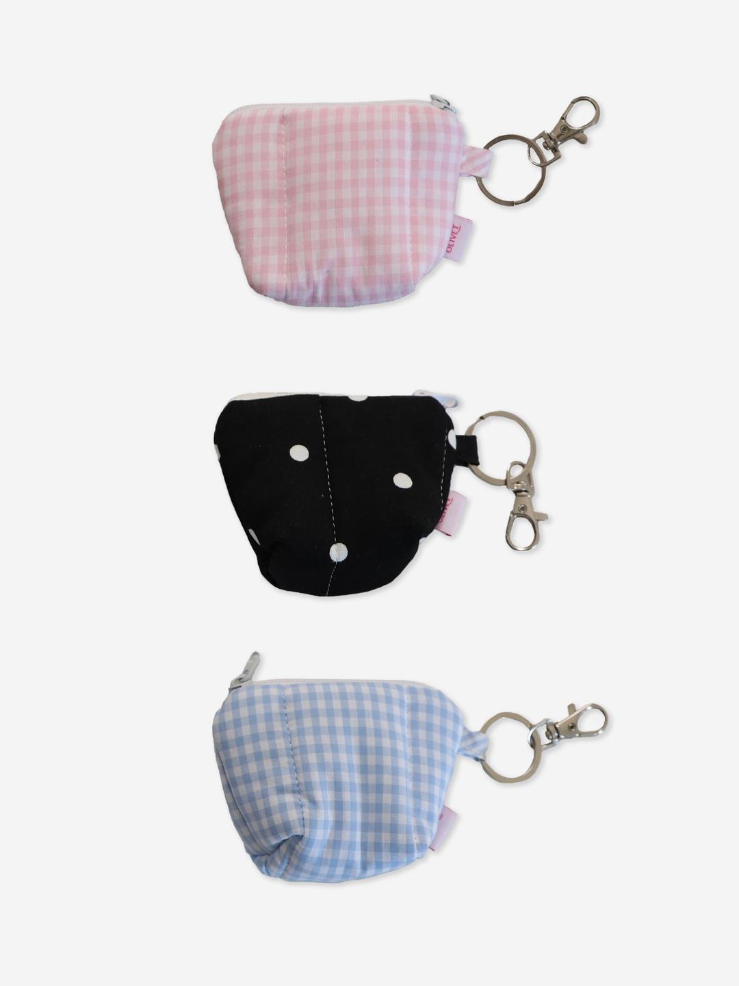 mini padded pouch keyring (3 colors)