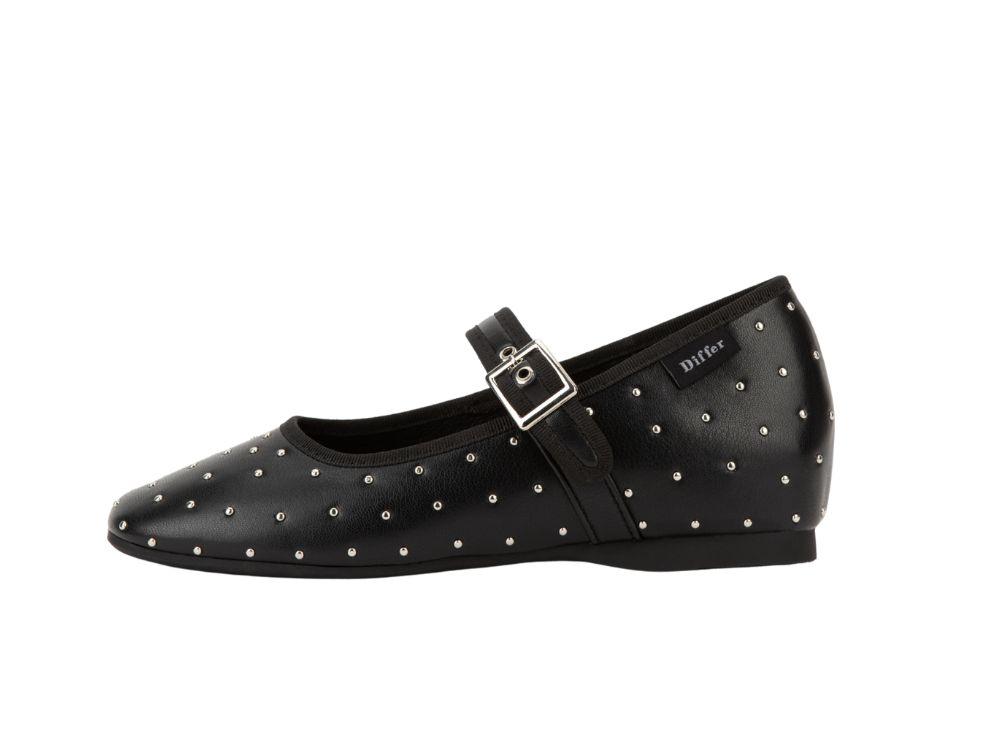 DIFFER VELIN SQUARE DOT MARYJANE 5CM / LEATHER