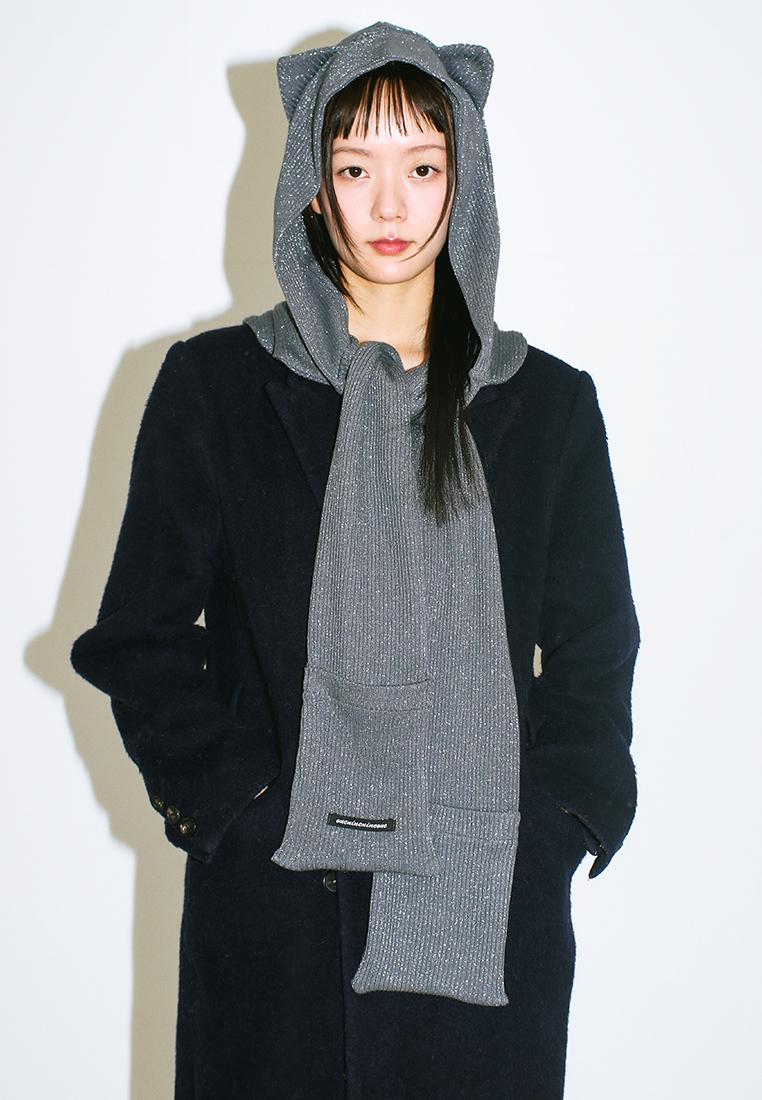 CAT EAR HOODIE MUFFLER_METAL GREY