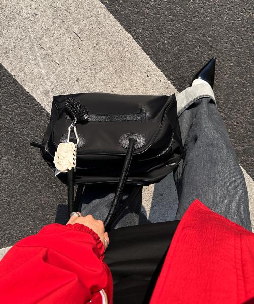 TWO ZIPPER BAG NYLON ORIGINAL(BLACK PEPPER)