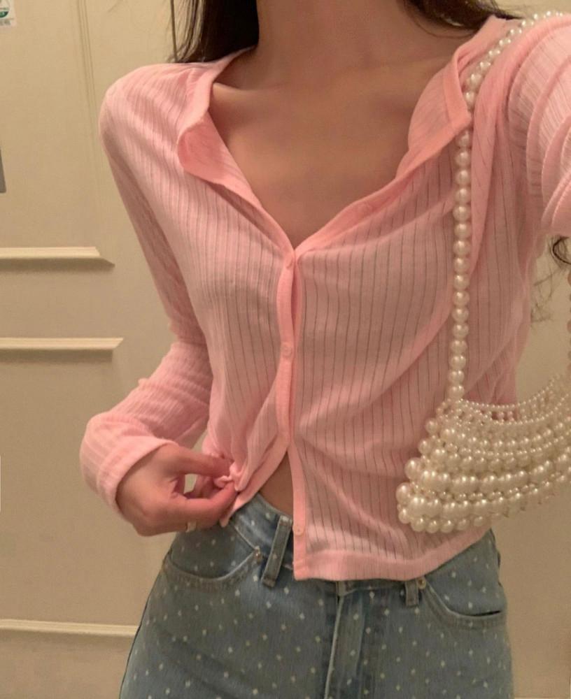 (화이트,블랙,핑크 당일) pyt 포스터 무슈 가디건