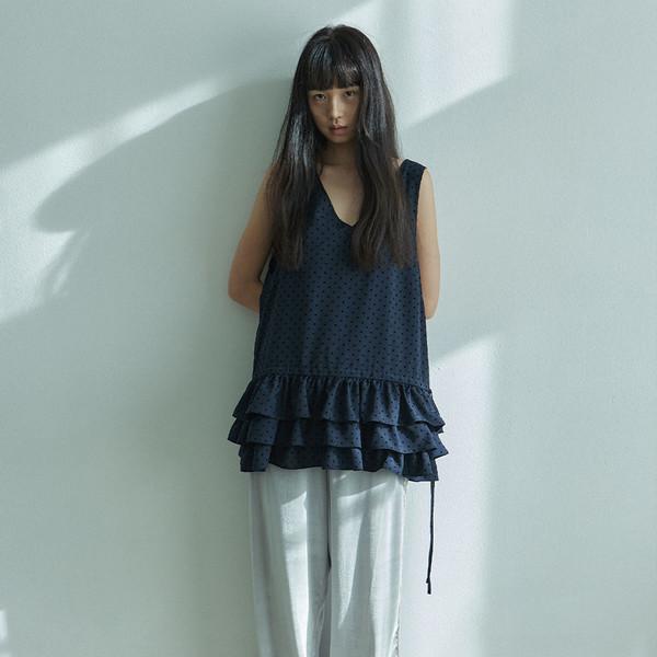 Polka Dot Bustier_Deep Navy