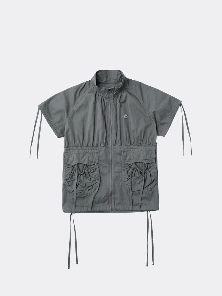 코이세이오 COYSEIO SHIRRING POCKET JACKET-MUD KHAKI
