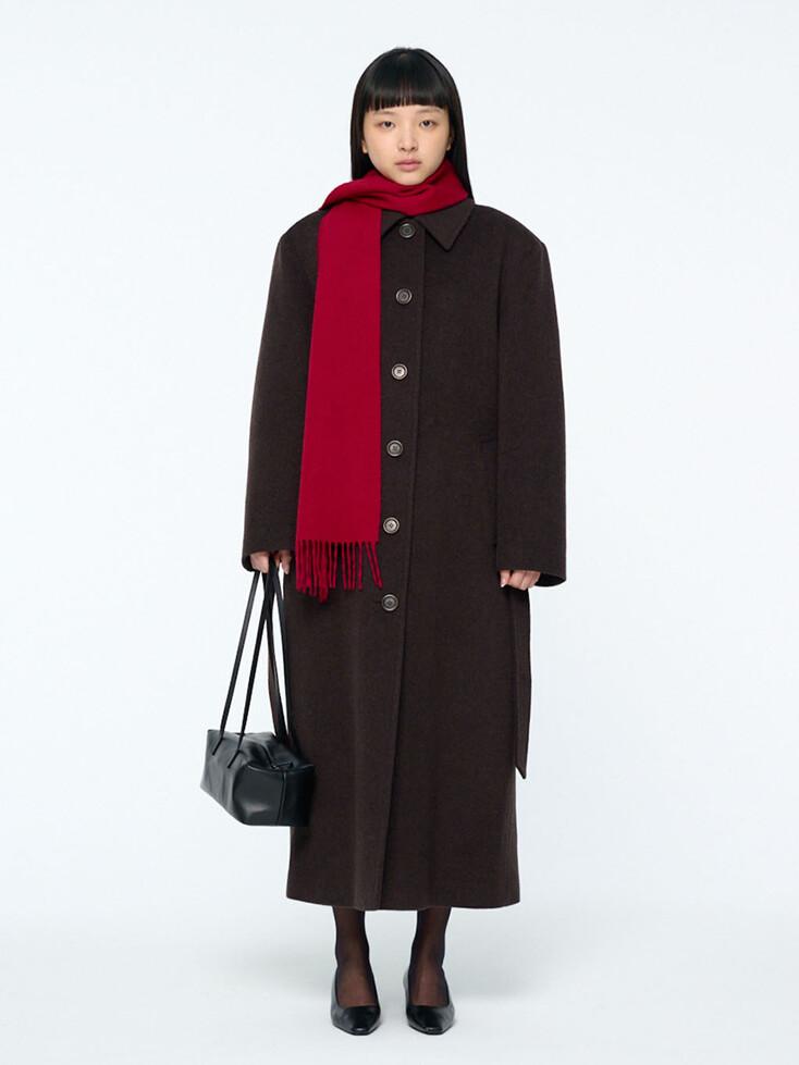 SINGLE BREASTED MAXI LONG COAT (2COLORS)