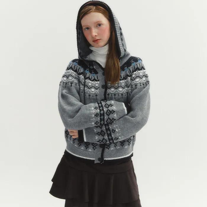 인디하트 노르딕 후드가디건(MAFDKC20MGY)