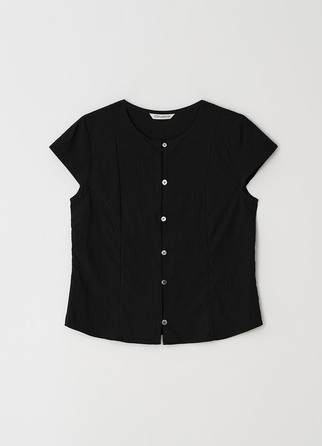Cap sleeve blouse_BLACK
