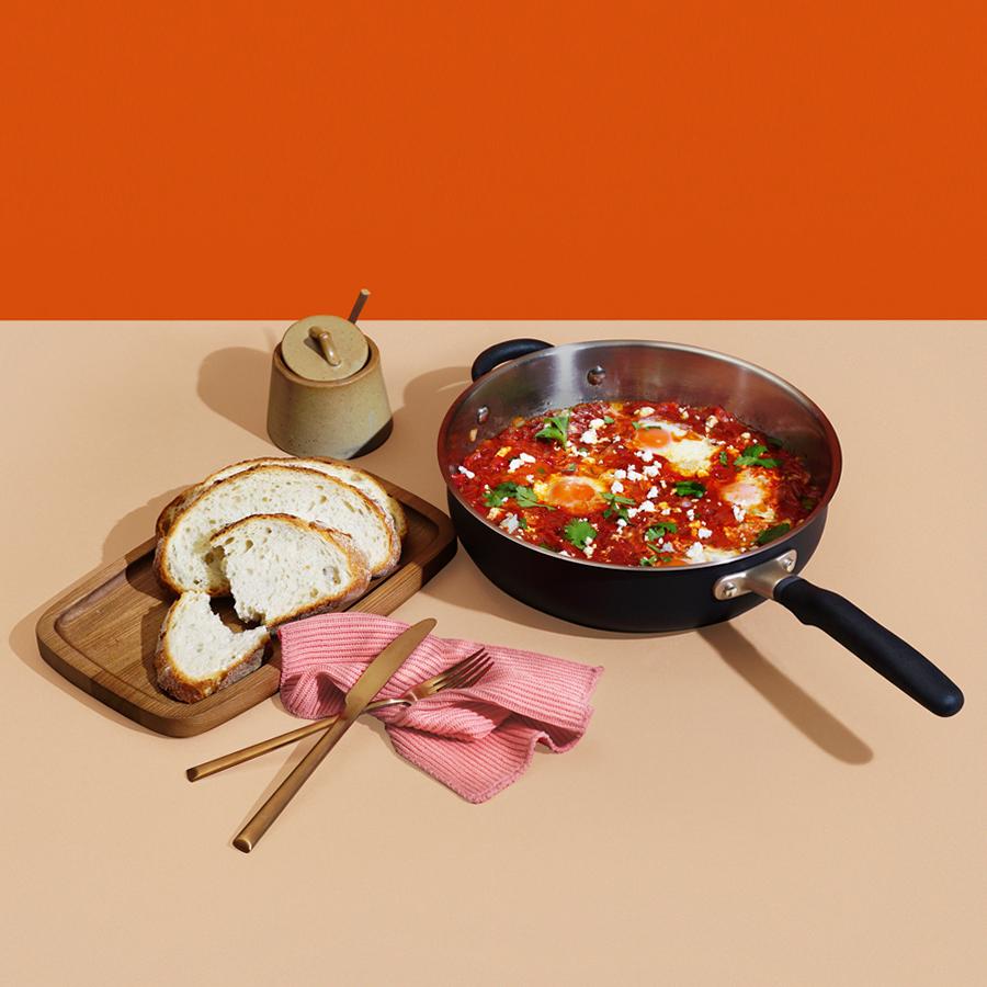 액센트 스테인리스 스틸 인덕션 멀티팬 28cm 궁중팬 볶음팬 웍팬