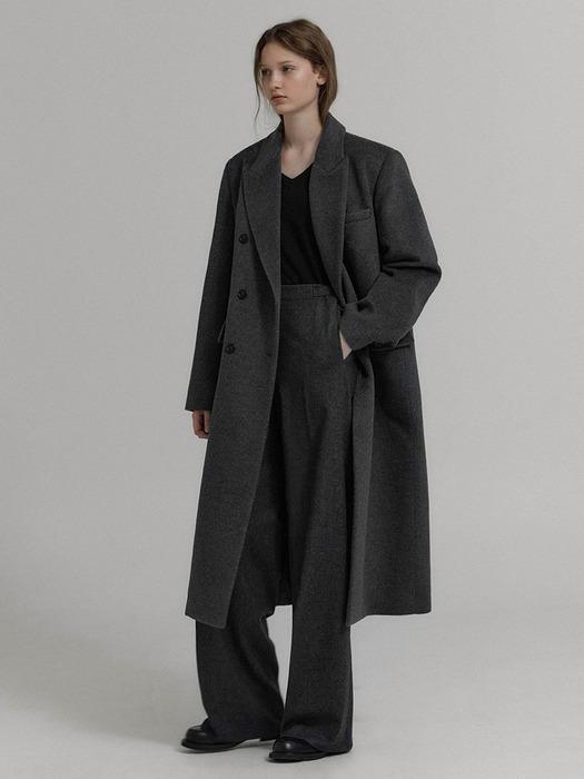 Royal cashmere double coat (Charcoal)