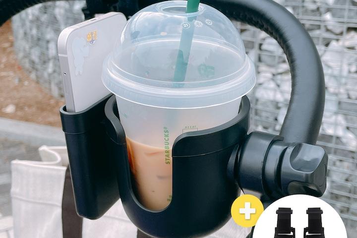 3in1 유모차 컵홀더+스마트폰 거치대+가방 걸이 후크(2P)