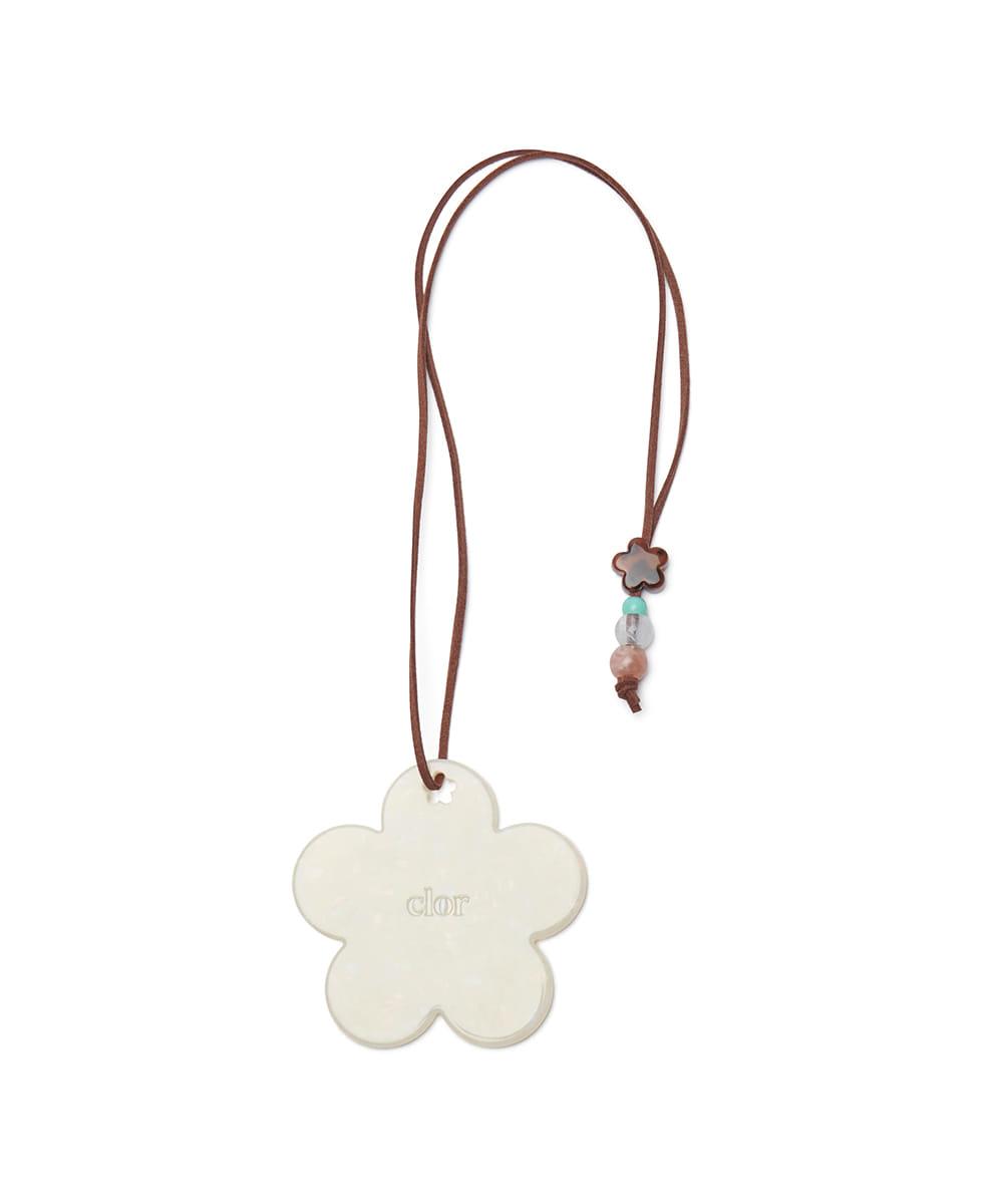 FLORAL MARBLE NECKLACE MIRROR - OPAL WHITE