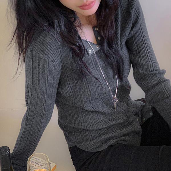 핫핑 [입자마자-5kg/여리핏✨][울혼방][MADE] 셀던 라운드넥 슬림베이직 트임 긴팔 울니트티(44~110) (빅사이즈티셔츠-울니트티-슬림핏-베이직핏-세로골지-체형커버-슬림베이직)