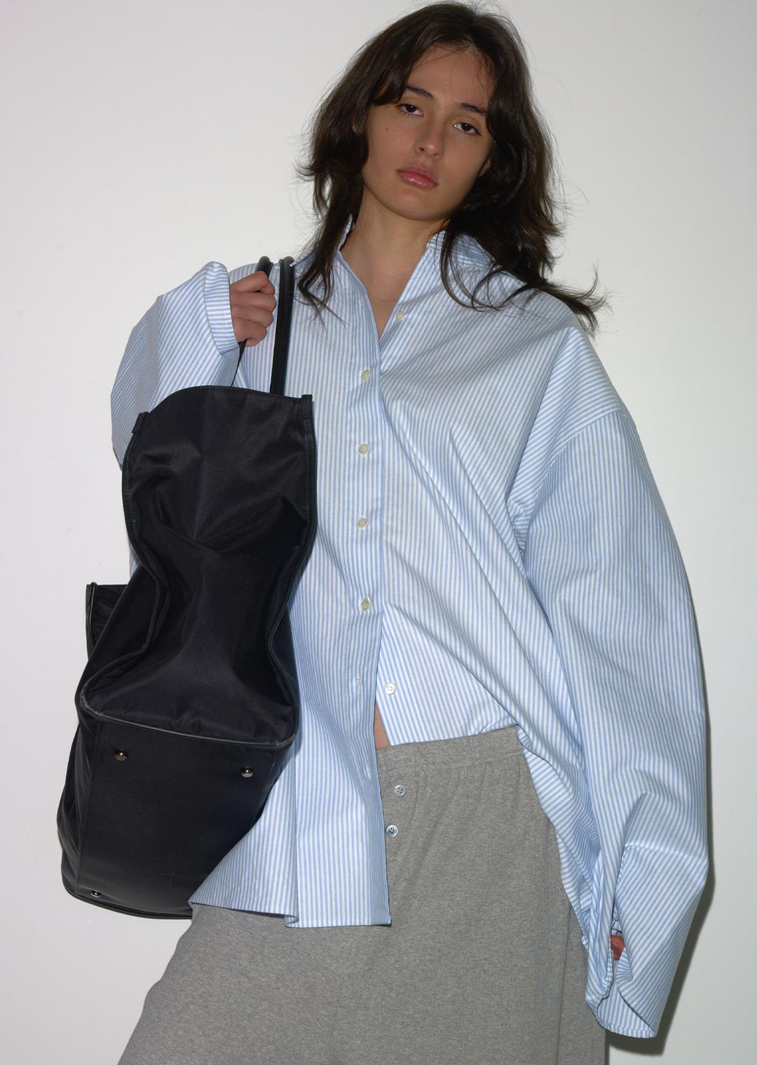 FOLDED SLIT SHIRT BLUE STRIPE