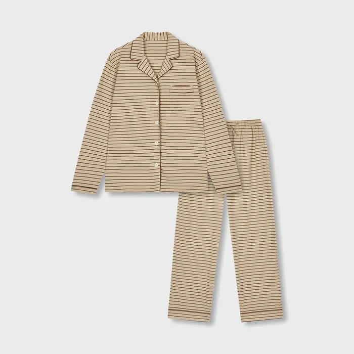 [JAJU/자주] 여 스마트 코튼 10부 파자마 세트_다크 베이지