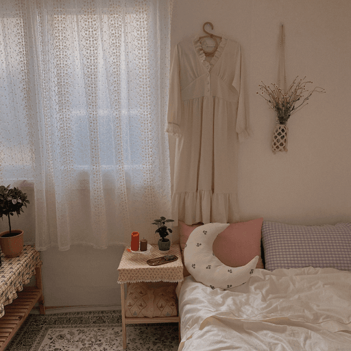 빈티지 레이스 레이어드 커튼