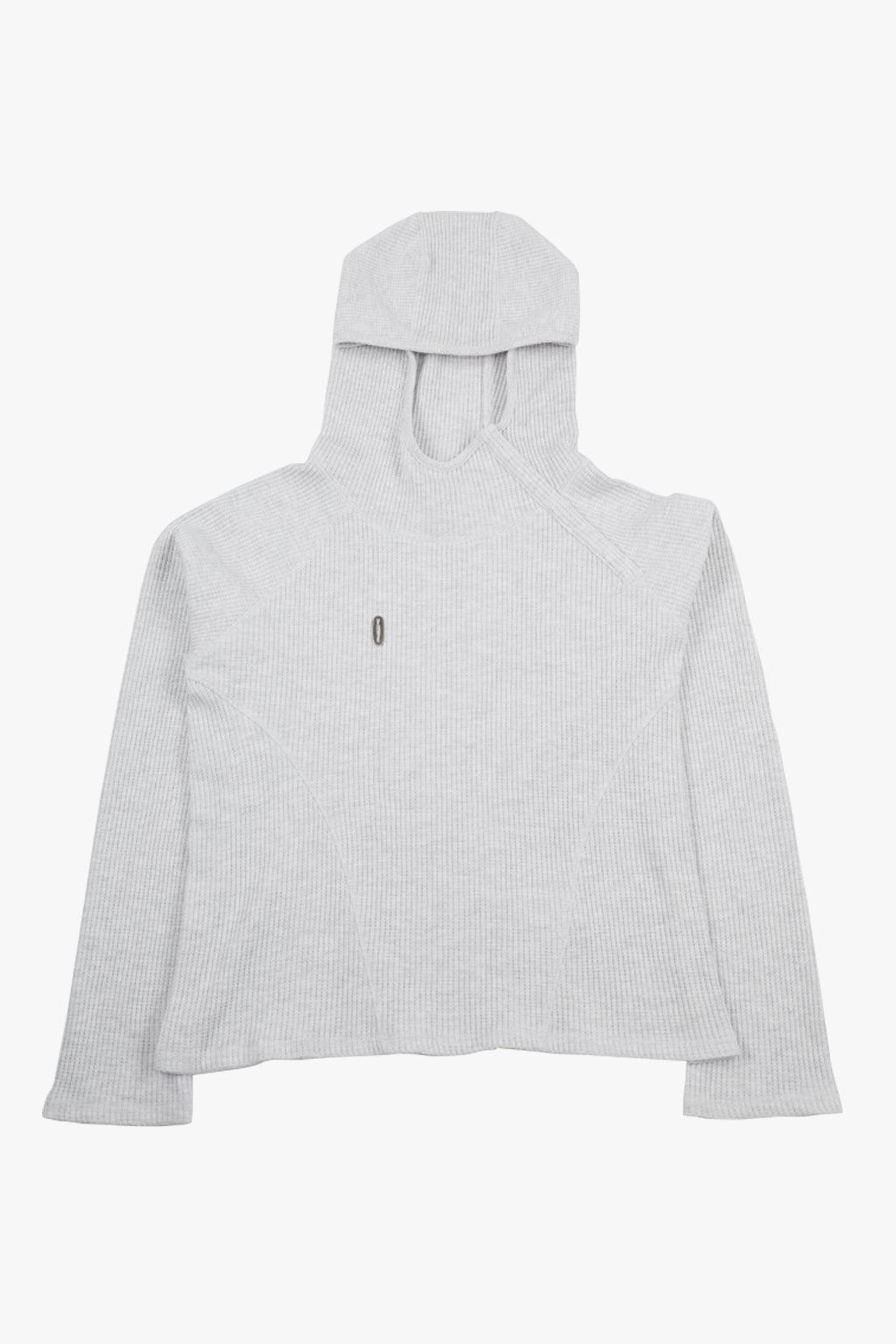 SLIM WAFFLE HOODIE / LIGHT GRAY