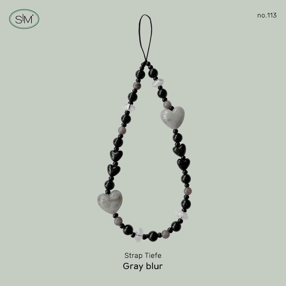 그레이 블러 비즈 스트랩 키링 폰꾸 스트링 아이폰 갤럭시