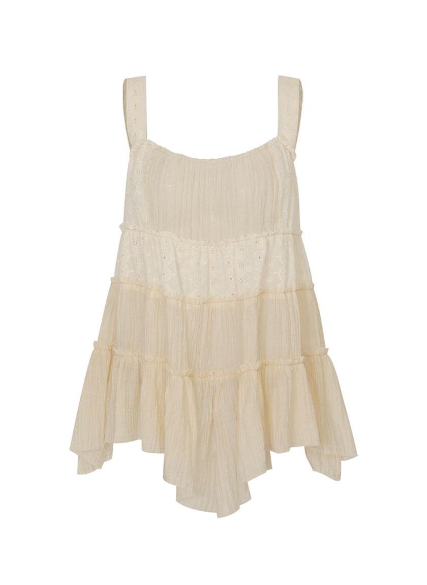 Swan Lace Blouse (Beige)