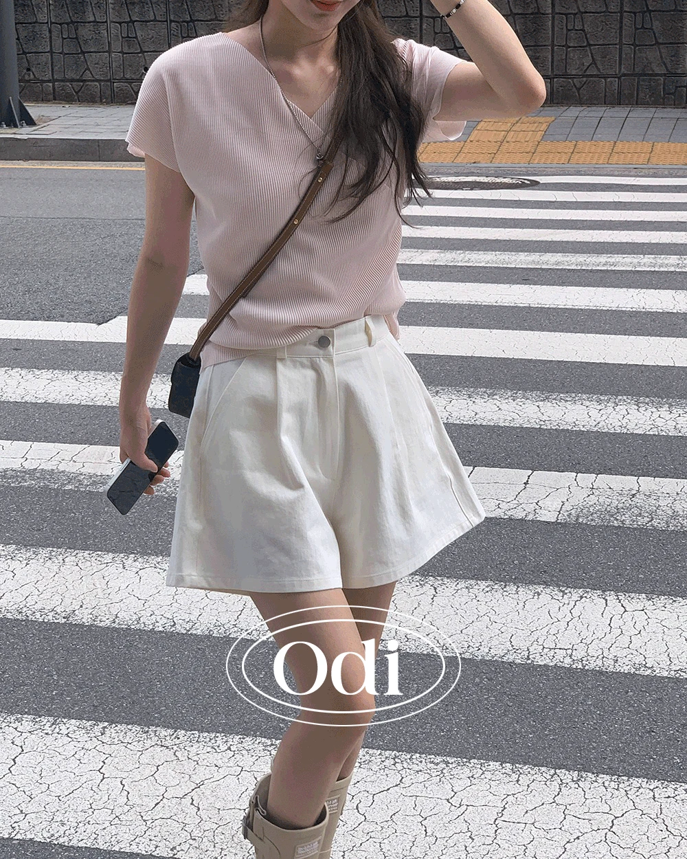 밀로우 플리츠 브이넥 랩 여름 블라우스 (3컬러)