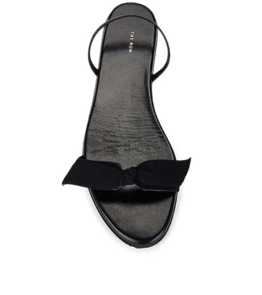 더로우 리본 실크 파유 샌들 슬링백