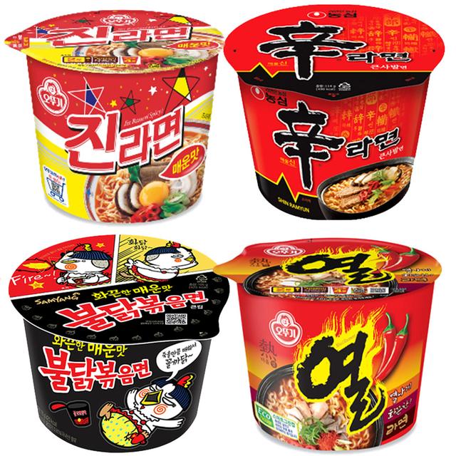 오뚜기 진라면+신라면+불닭볶음면+열라면 12개 컵라면 큰컵 한박스 [원산지:국산(경기도 평택시)]