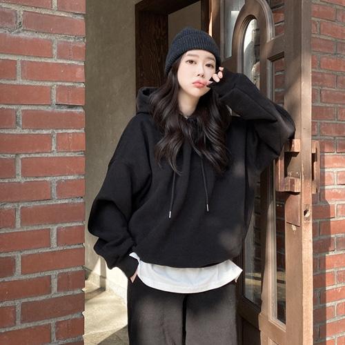 [기모후드티][MINI.L] 윈터시그니처 양기모 루즈핏 후드