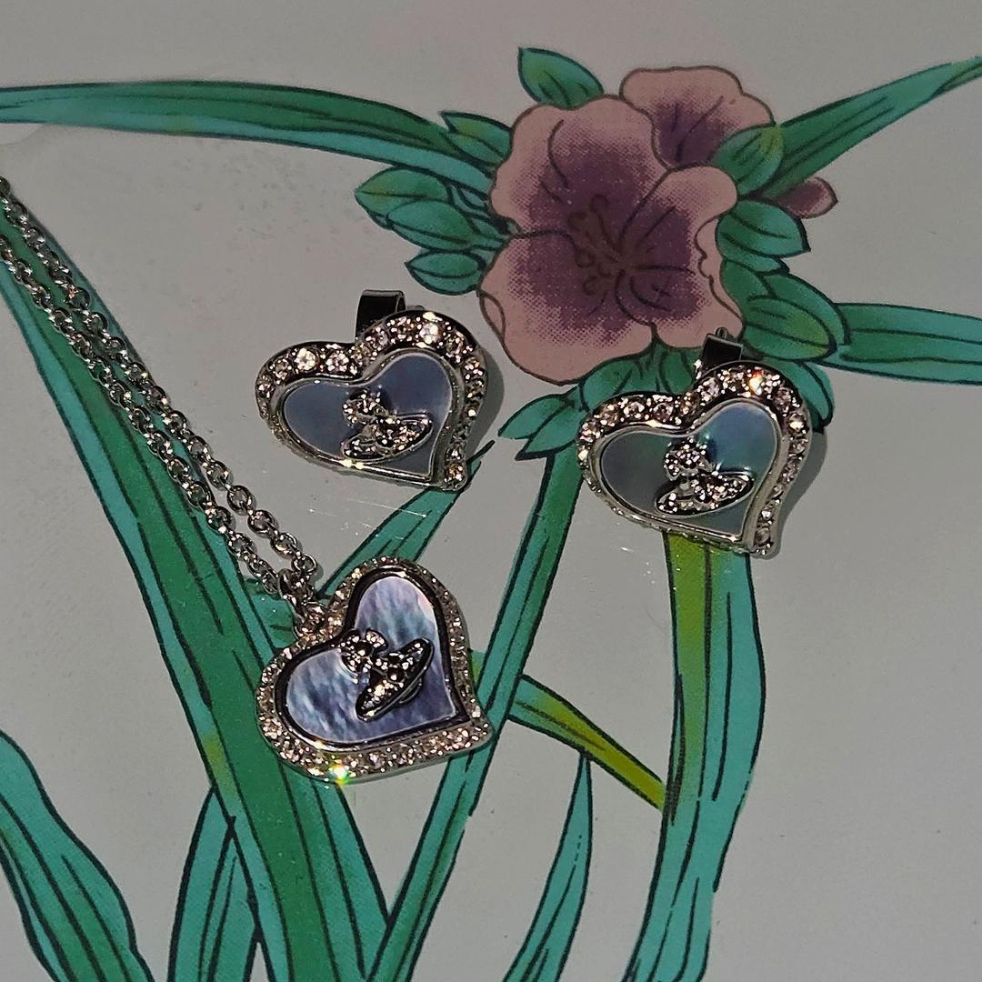 비비안웨스트우드 페트라 라벤더 목걸이&귀걸이 세트