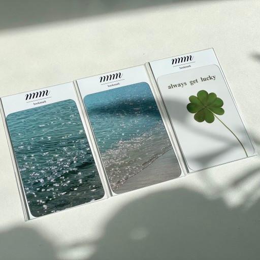 감성 투명 카드 책갈피 북마크 3종