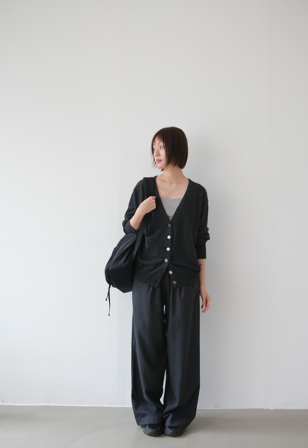 Linen wide banding pants (2col)