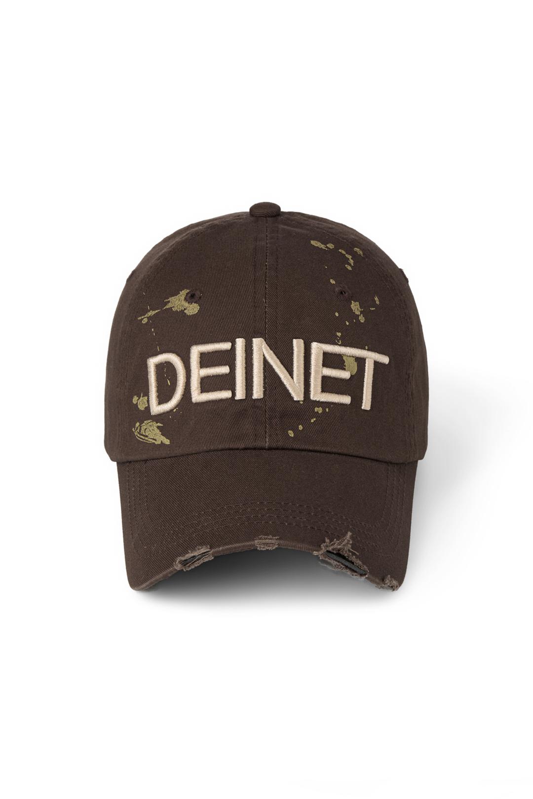 DEINET LOGO PAINTING CAP IN BROWN
