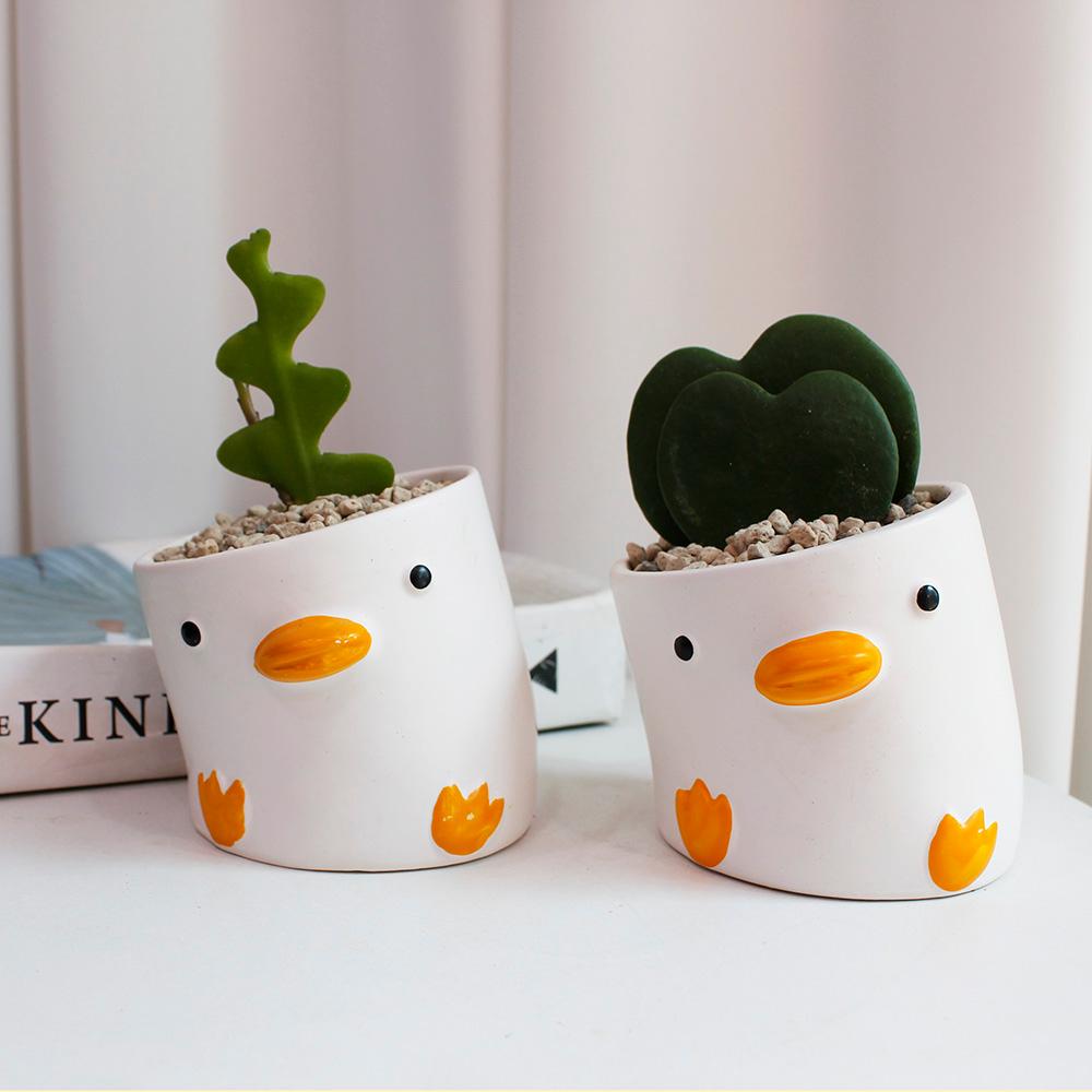 귀여운 화분 오리화분 꽥꽥 탁상용화분, 개업 생일 승진 취업 영전 이사 퇴사선물