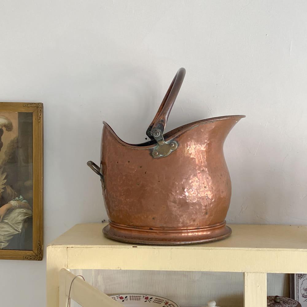 영국 앤틱 코퍼 라지 버킷, 석탄 바스켓