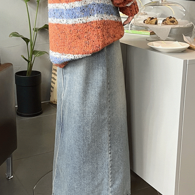 빈티지 맥시 데님 스커트 (1 color)