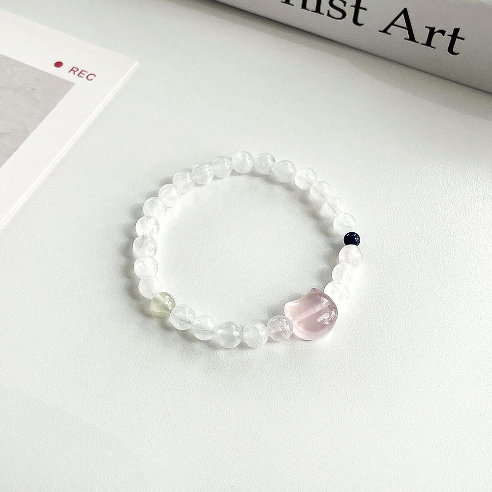 쏠그레이 고양이 로즈쿼츠 문스톤 천연 원석 소원 파워스톤 팔찌