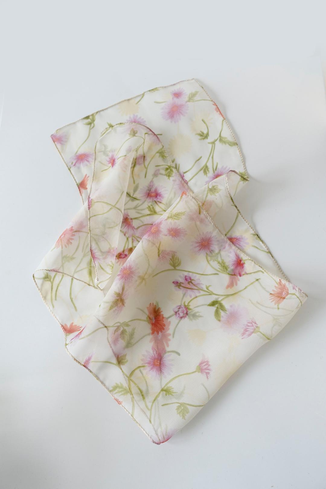 sheer flower scarf