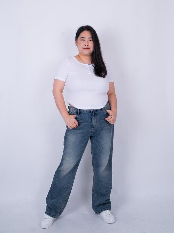 블루 롱 와이드 팬츠