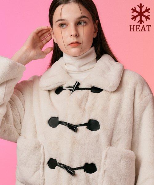 [밍크 ver.] 오버핏 떡볶이 더플 양털 무스탕 자켓 [Ivory] 비건 퍼 ver.