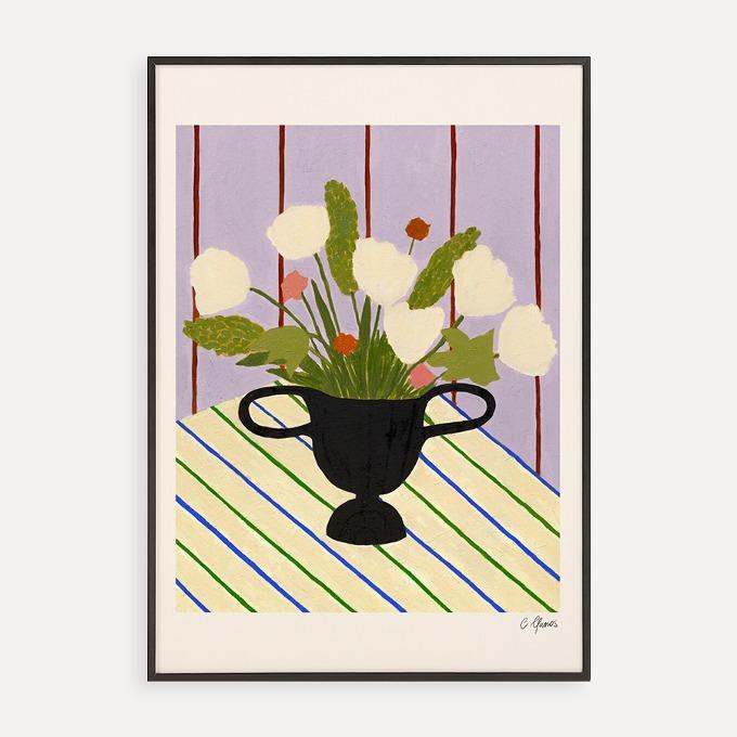 Flowers on Striped Cloth