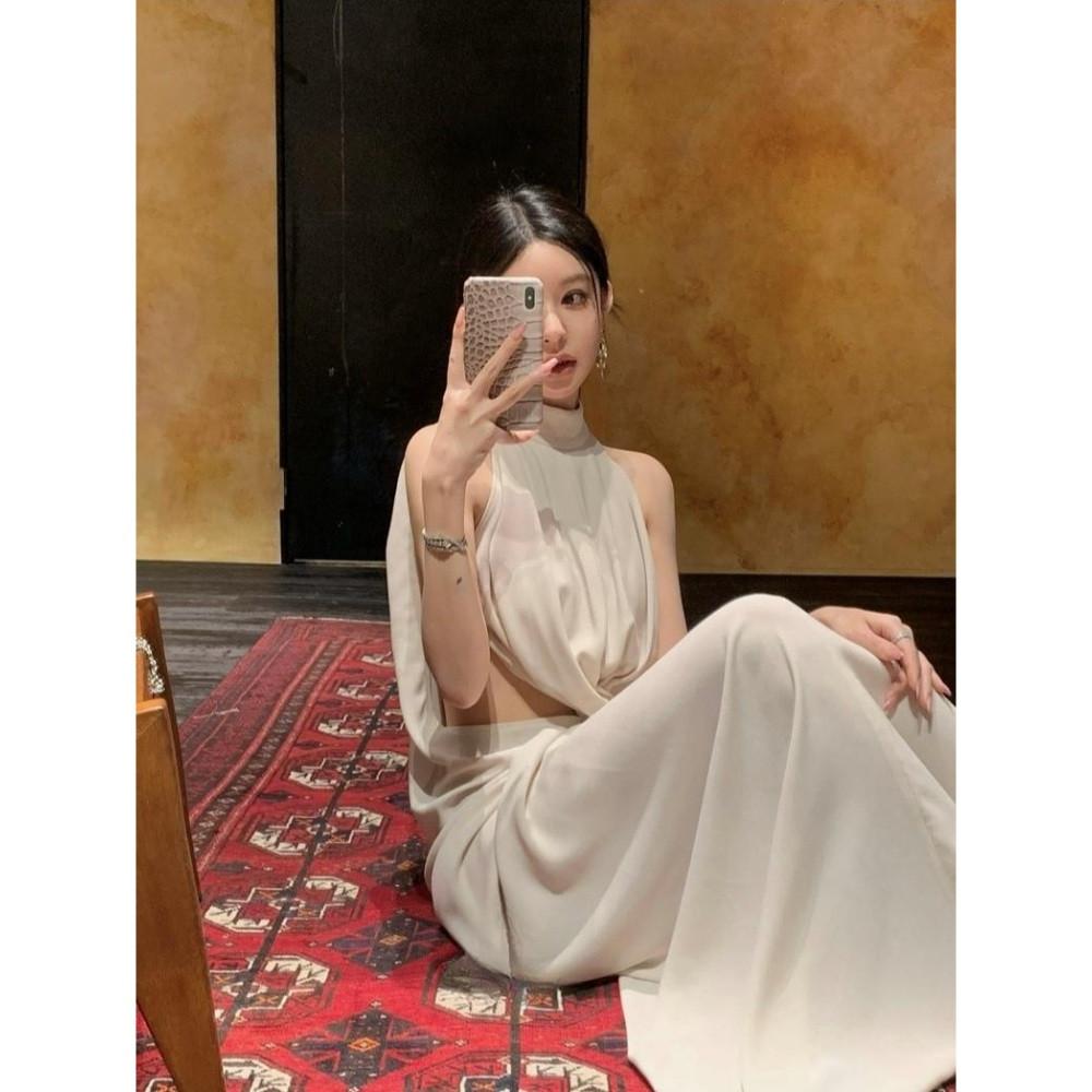 크로스 꼬임 롱 여신 드레스