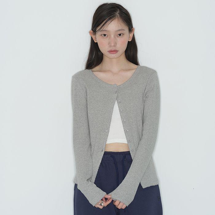 [3차 재입고][HBTxVICTORIA] Pin Point Cuff Cardigan (ASH GRAY)