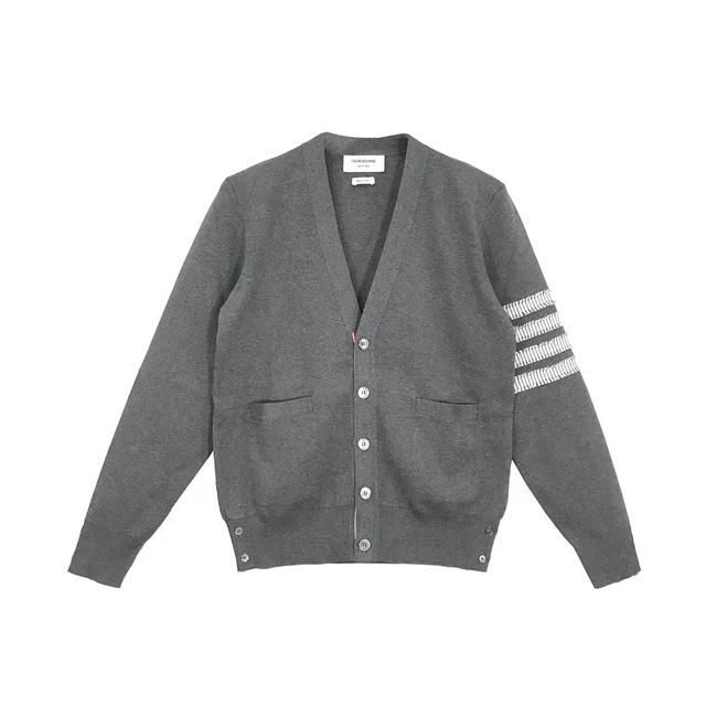 Thom Browne 4-Bar Knitted Cardigan Sweater
