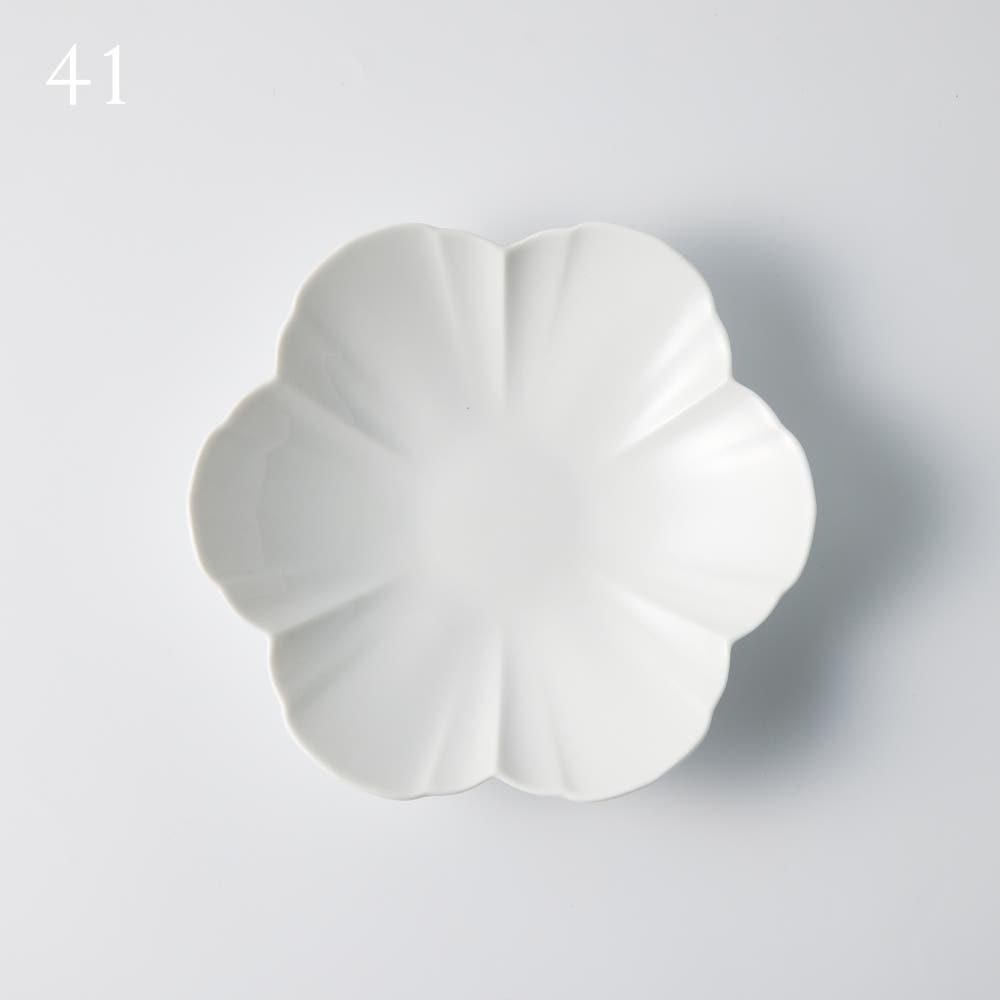 무자기 유광 6잎 둥근 꽃 접시 (gloss)