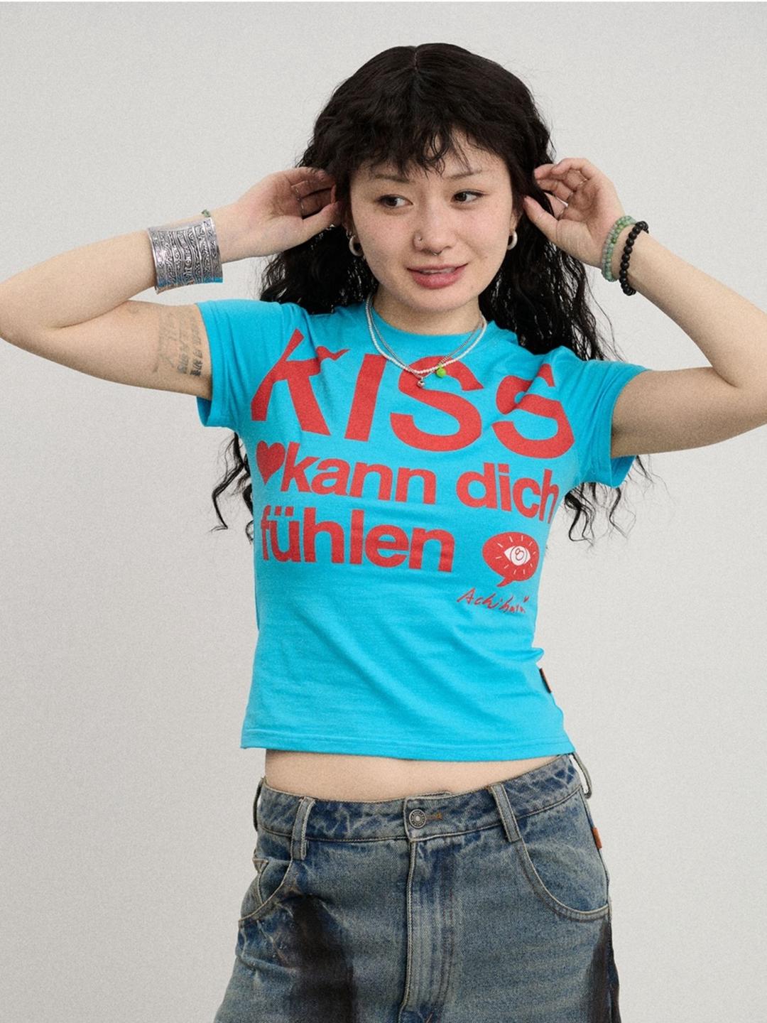 ACHIHARA Kissing Slim T-shirt (2type/2color)