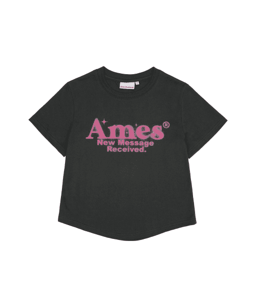 ROUND HEM CROP TEE CHARCOAL