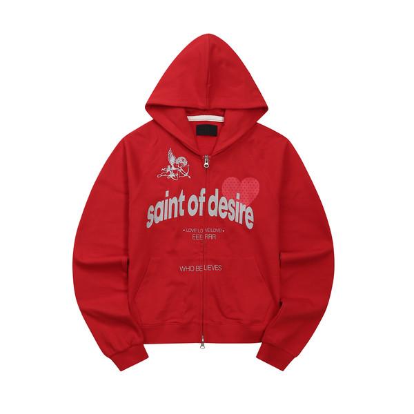 Saint of desire cupid needlework woman hoodie zip-up (Red)