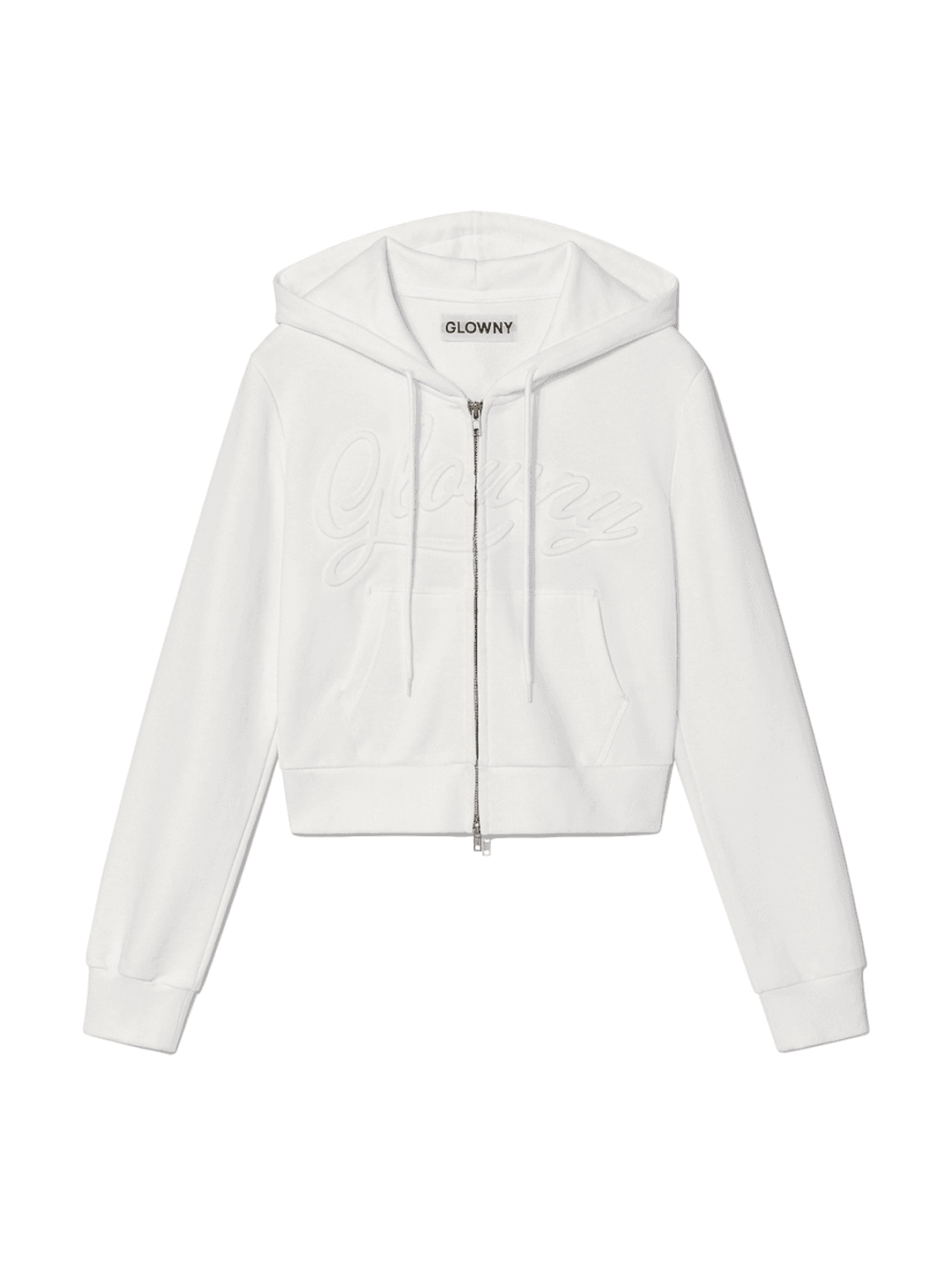 JORDAN CROP ZIP-UP HOODIE (WHITE)