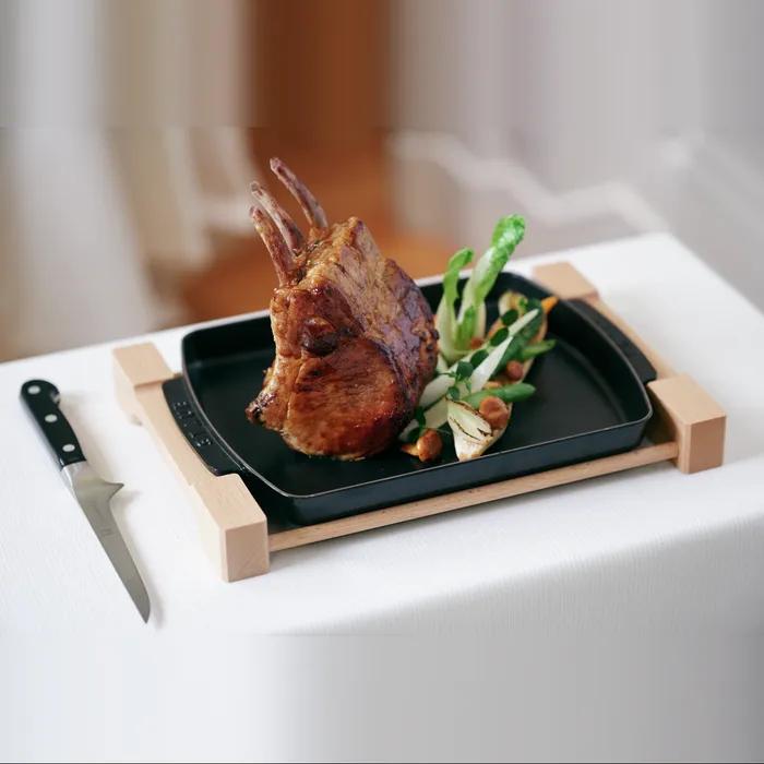 나무 받침 주물 접시 ST205223